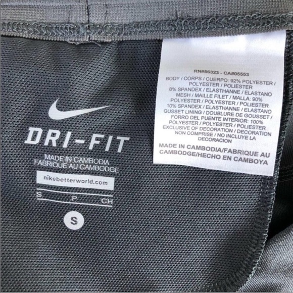 NIKE Dark Grey Faux Leather Zippered Legs Leggings Tights size Small - Picture 7 of 8